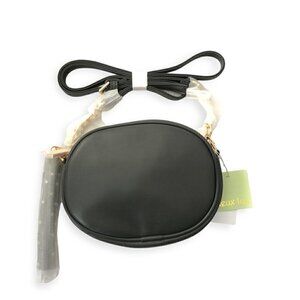 NWT Deux Lux Oval Messenger Bag, Grey Vegan Leather , Cross Body Bag